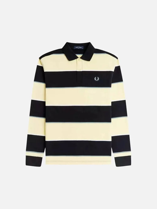 FRED PERRY Hw Jersey Striped Polo Shirt - Yellow/Navy - Polos T-SHIRT