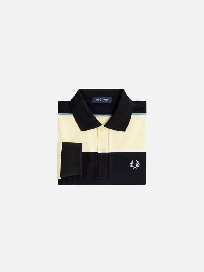 FRED PERRY Hw Jersey Striped Polo Shirt - Yellow/Navy - Polos T-SHIRT