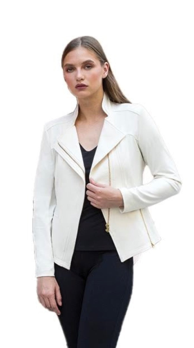 Ivory Lightweight Vegan Leather Jacket Jackets 0-82
