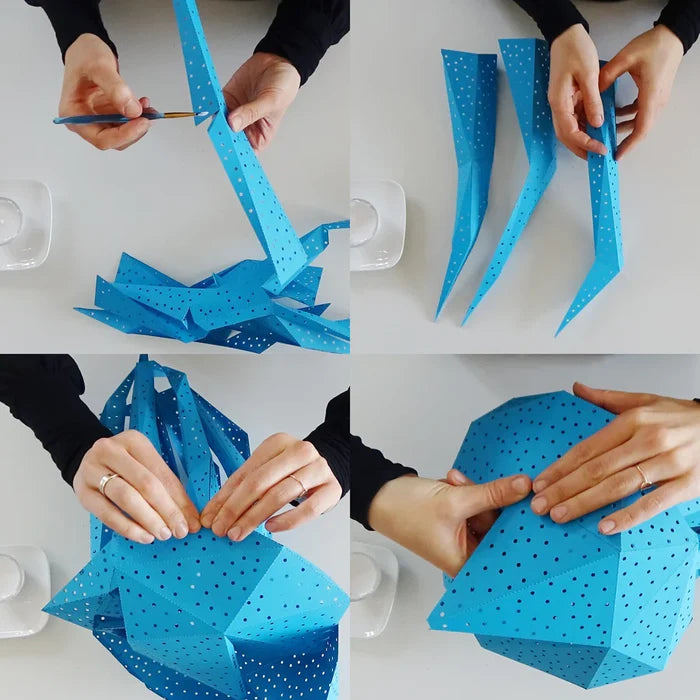 Jellyfish Lantern Papercraft Kit Blue