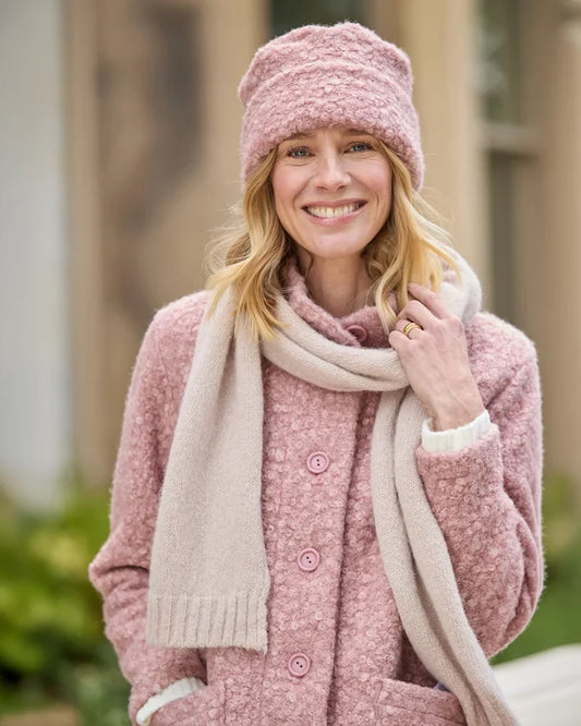 Judith Button Through Fleece Jacket - Rose