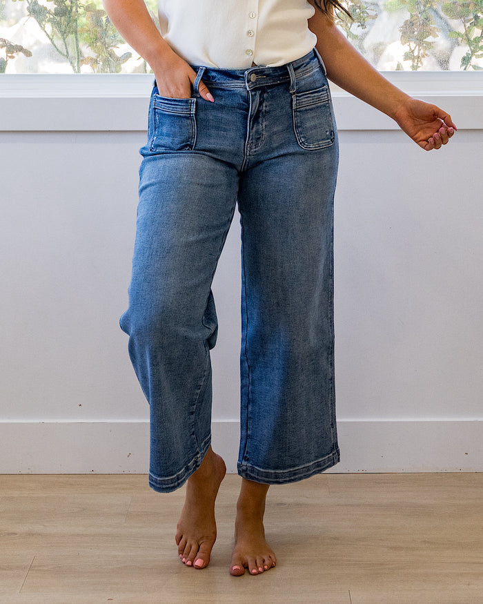 KanCan Jody Patch Pocket Wide Leg Jeans KanCan