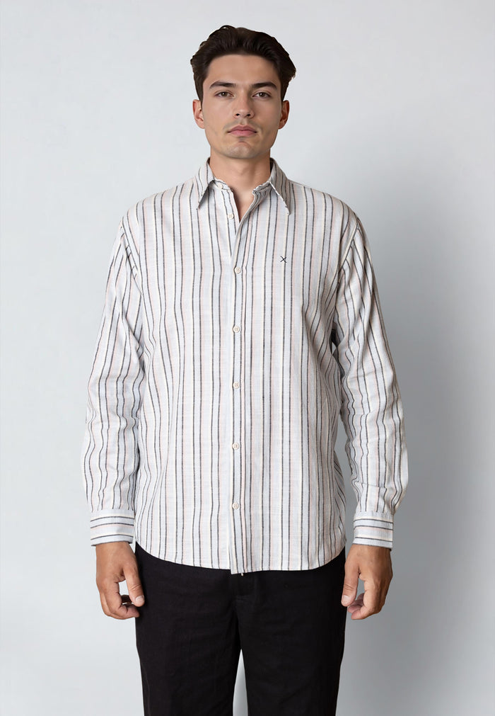Clean Cut Copenhagen KELVIN STRIPED SHIRT Skjorte L/S Light blue/Violet ice