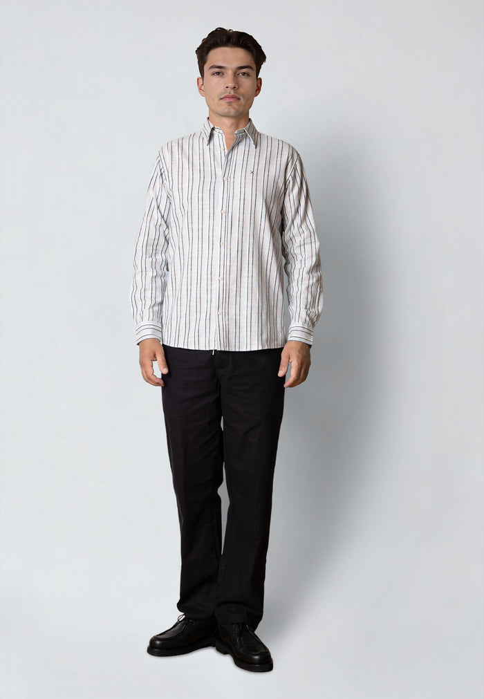 Clean Cut Copenhagen KELVIN STRIPED SHIRT Skjorte L/S Light blue/Violet ice