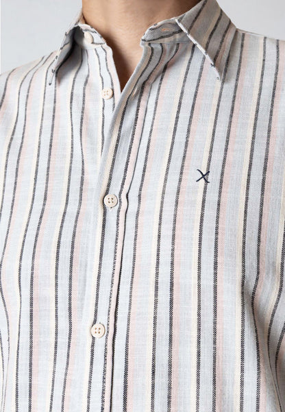 Clean Cut Copenhagen KELVIN STRIPED SHIRT Skjorte L/S Light blue/Violet ice