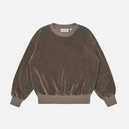Kids Cotton Velour Bubble Sweatshirt - Roast