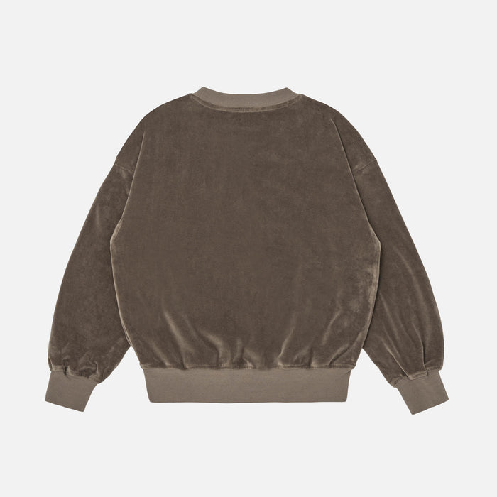 Kids Cotton Velour Bubble Sweatshirt - Roast