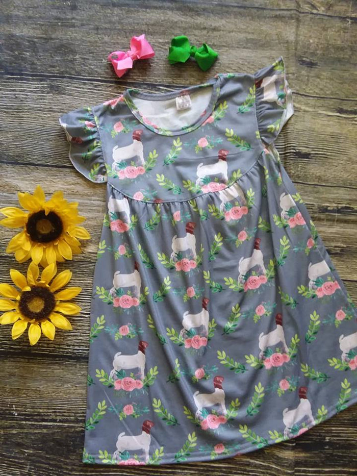 Kids G o a t and Floral Dress
