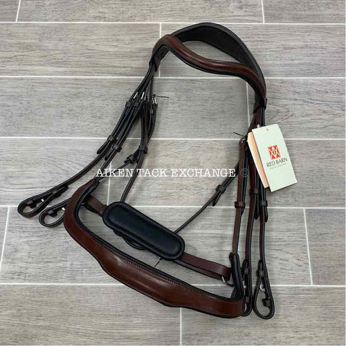 KL Select Red Barn Arena Ergonomic Weymouth Dressage Bridle, Brown, Size Full