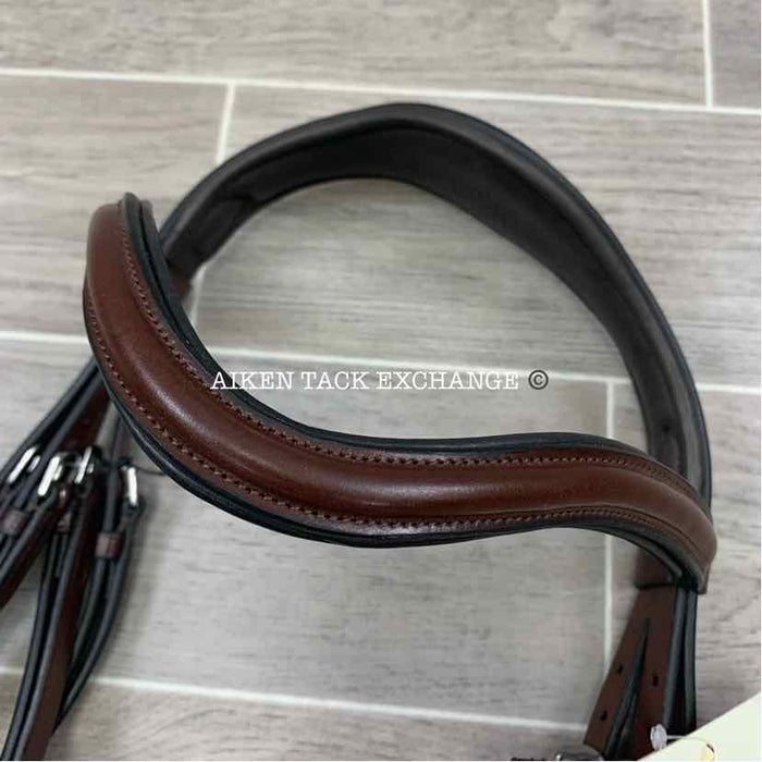 KL Select Red Barn Arena Ergonomic Weymouth Dressage Bridle, Brown, Size Full