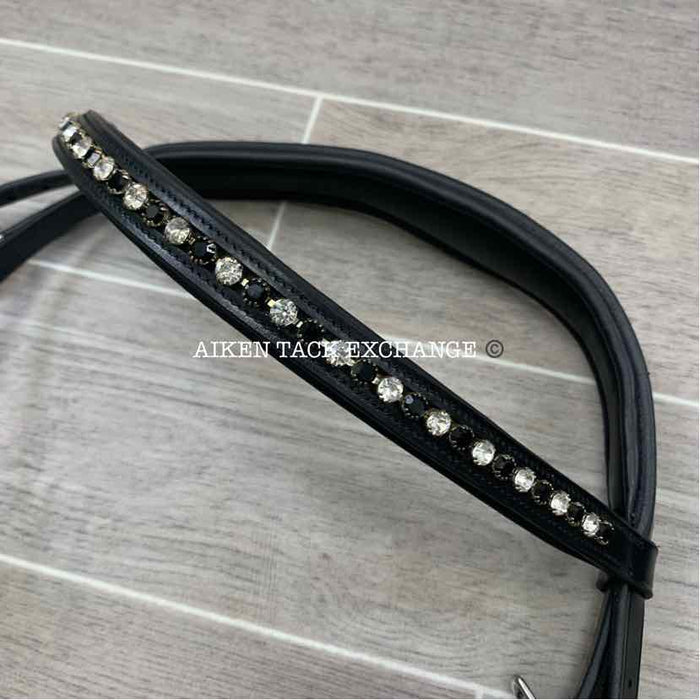 KL Select Red Barn Cadence Flash Dressage Bridle w/ Reins, Brand New, Size Full