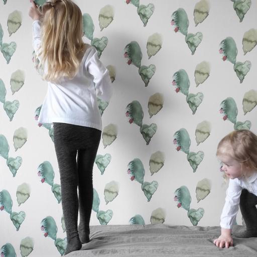 Ladybird Wallpaper White Green- Price Pre Roll