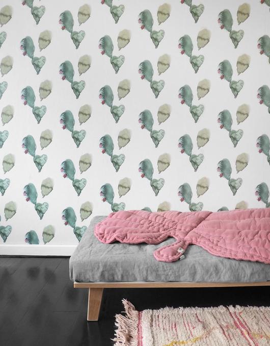 Ladybird Wallpaper White Green- Price Pre Roll