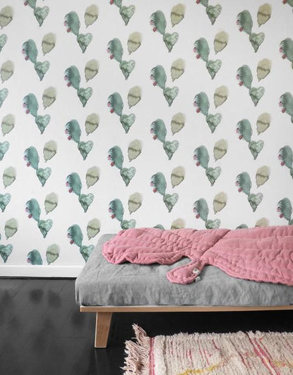 Ladybird Wallpaper White Green- Price Pre Roll