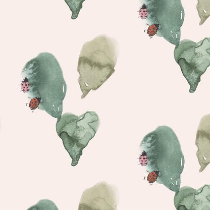 Ladybird Wallpaper White Green- Price Pre Roll