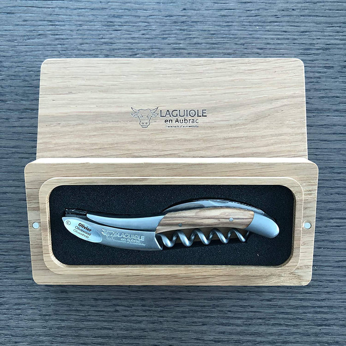 Laguiole en Aubrac Sommelier DeLuxe No 8 Waiter's Corkscrew With Olivewood Handle - Kitchen Universe