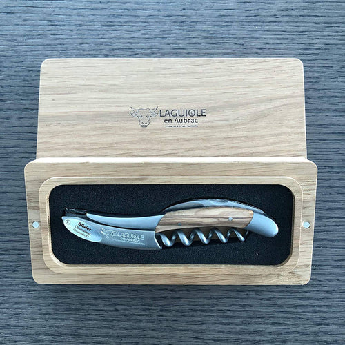 Laguiole en Aubrac Sommelier DeLuxe No 8 Waiter's Corkscrew With Olivewood Handle - Kitchen Universe