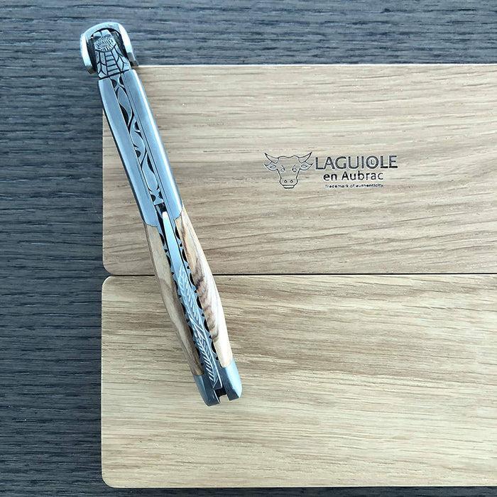 Laguiole en Aubrac Sommelier DeLuxe No 8 Waiter's Corkscrew With Olivewood Handle - Kitchen Universe