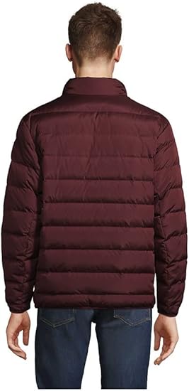 Lands' End Men's Puffer Down Jacket Rich Burgundy