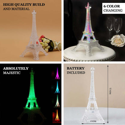 Color-changing Eiffel Tower figurine with high-quality build and battery included.