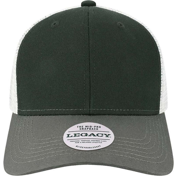 LEGACY Mid-Pro Snapback Trucker Cap-Apparel-LEGACY-Black/ Dark Grey/ Silver-Adjustable-Thread Logic