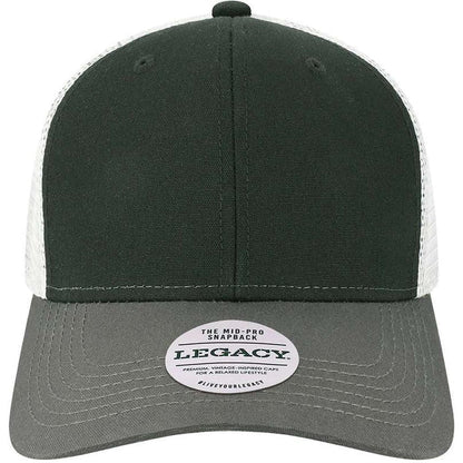 LEGACY Mid-Pro Snapback Trucker Cap-Apparel-LEGACY-Black/ Dark Grey/ Silver-Adjustable-Thread Logic