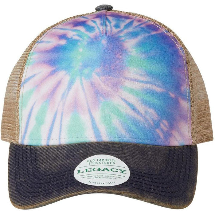 Pastel Tie Dye/Navy/Khaki / OSFA