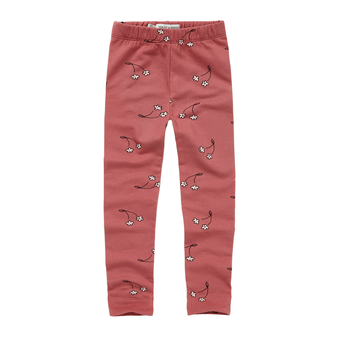 Legging Cherry Flower Print Mauve