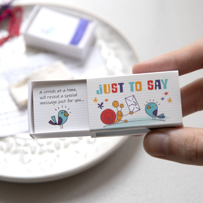 'Let's Dance' Cross Stitch Secret Message In A Matchbox