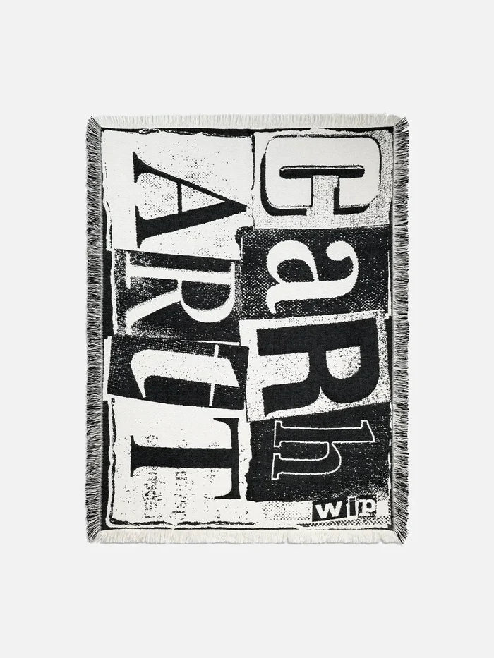 CARHARTT WIP Letterpress Blanket - Black/Wax - Blankets BATTANİYE