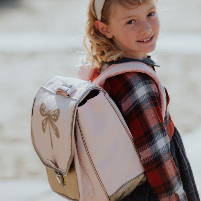 Caramel and Cie Cartable Moyen Libellule Rose backpack