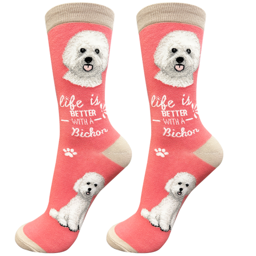 Life is Better Socks Bichon Frise