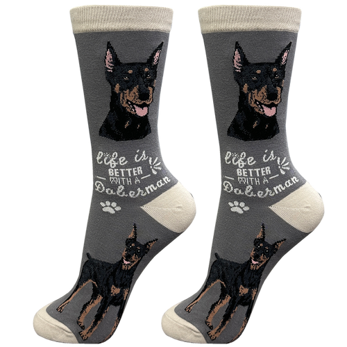 Life is Better Socks Doberman