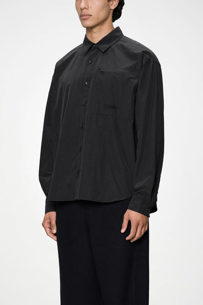 RAINS Light Woven Long Sleeve Shirt Black Long Sleeve