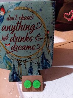 Lime Green Druzy Stone Stud Earrings