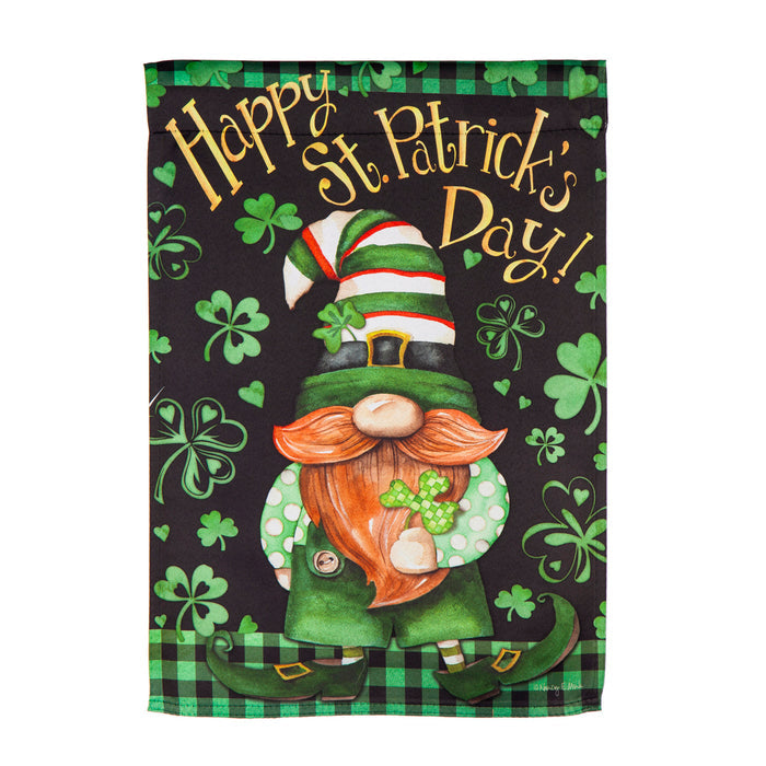 Lucky Gnome Garden Suede Flag