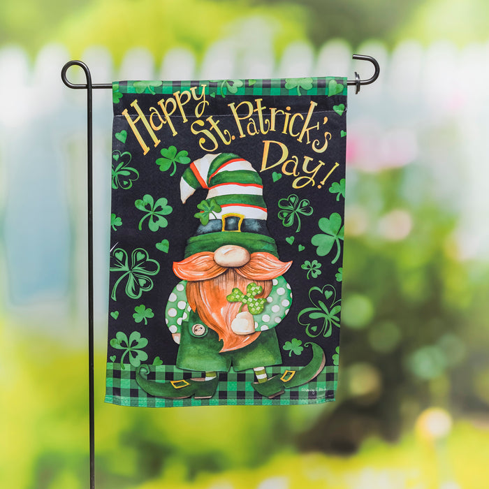 Lucky Gnome Garden Suede Flag