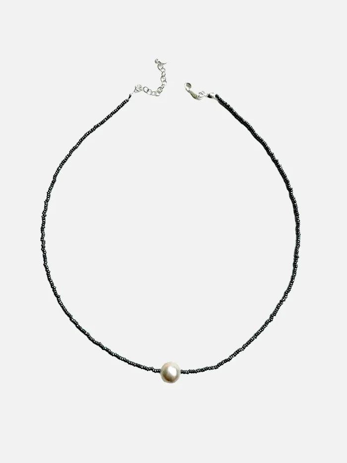 L'ATELIER DES PERLES Lueur Doğal Hematit Taşlı ve Barok İncili Gümüş Kolye - Necklaces KOLYE
