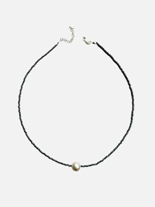 L'ATELIER DES PERLES Lueur Doğal Hematit Taşlı ve Barok İncili Gümüş Kolye - Necklaces KOLYE