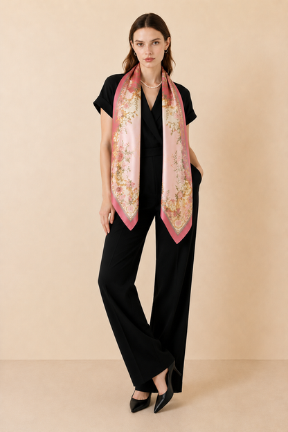 Luxe Floral Silk Scarf