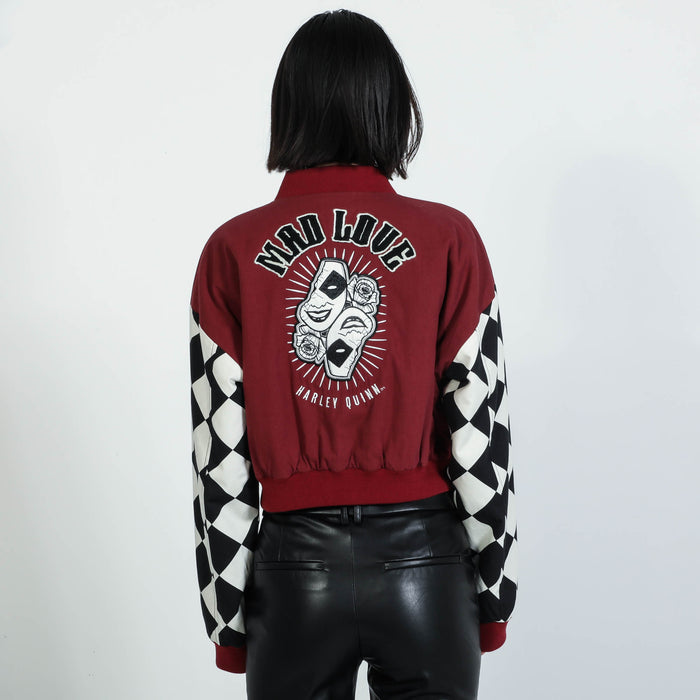 Mad Love Crop Bomber Jacket - Heroes & Villains-DC Comics-Bomber Jacket
