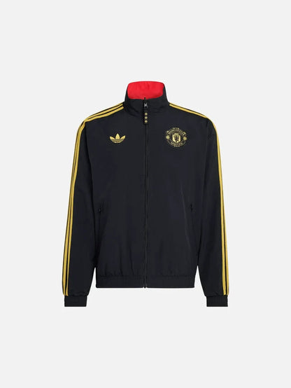 ADIDAS ORIGINALS Manchester United Cultural Story Reversible Jacket - Black/Better Scarlet - Track Jackets EŞOFMAN ÜSTÜ