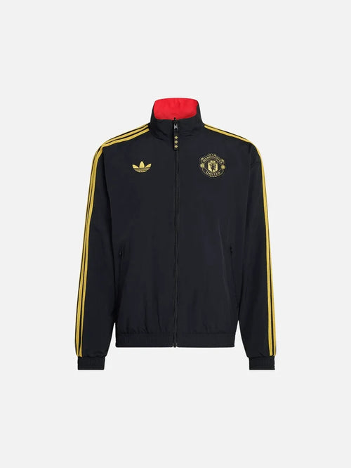 ADIDAS ORIGINALS Manchester United Cultural Story Reversible Jacket - Black/Better Scarlet - Track Jackets EŞOFMAN ÜSTÜ