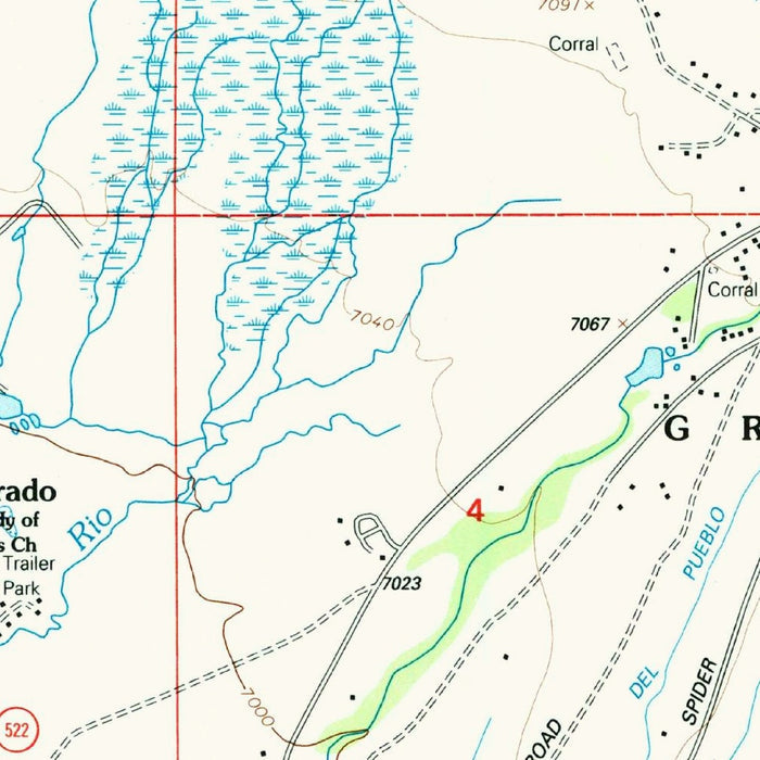 Map of Taos, New Mexico by USGS, 1995 – Taos Pueblo, Carson National Forest & Sangre de Cristo Mountains