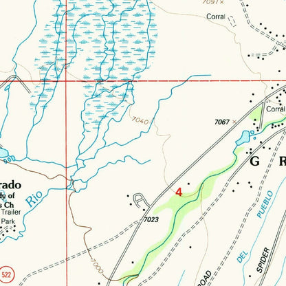Map of Taos, New Mexico by USGS, 1995 – Taos Pueblo, Carson National Forest & Sangre de Cristo Mountains