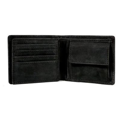 Men's Bifold Leather Wallet - Black