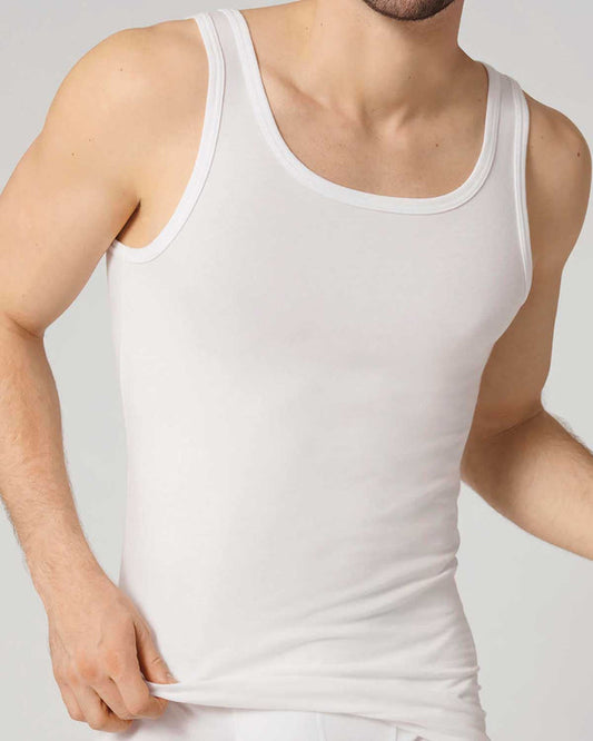 Mens Sloggi 2 Pack Vest - White - Country Collection