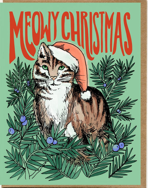 Meowy Christmas- Greeting Card - 318 Art & Frame