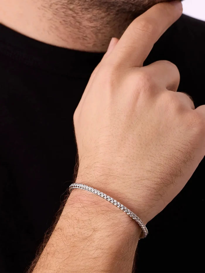 ATOLYEWOLF Mesh Bangle in Silver - Bracelets BİLEKLİK
