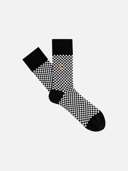 FRED PERRY Micro Chequerboard Sock - Black - Socks ÇORAP
